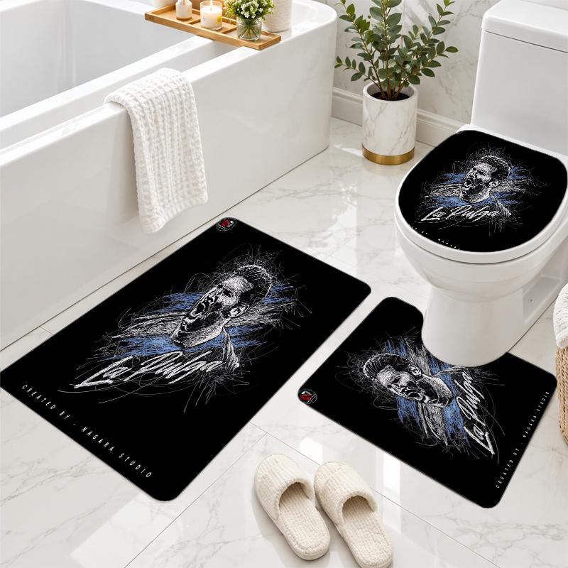 3Pcs Flannel Toilet Mat Set Lionel Messi Bathroom Rug Non Slip Bath Carpet Home Decor