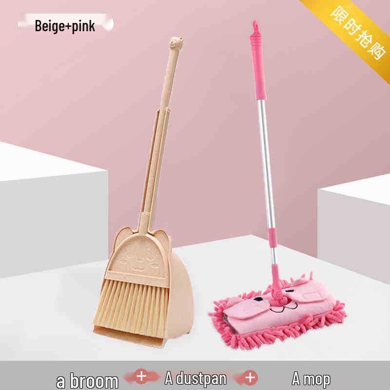 Çocuk Mini Süpürge & Faraş Seti - Yumuşak Plastik Öğrenme Aracı