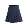 Solid Color Mid Waist Pleated Casual Skirt Women Skirts Navy-Blue GWSD06345-6855
