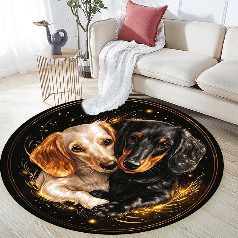 Cartoon Print Round Area Rug,Carpet Rug for Living Room Bedroom Sofa Playroom Decor,Non-slip Floor Mat