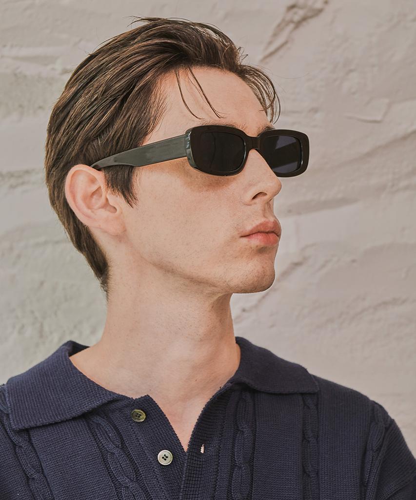 Lukadiseu Ls14 Veneto Retro Rectangle Sunglasses Vantablack