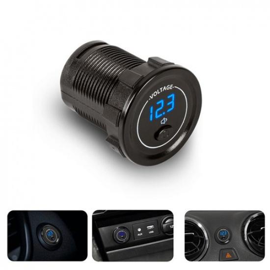 

LED Panel Digital Voltage Meter Low Voltage Alarm For Motorbike Car Boat 12V-24V