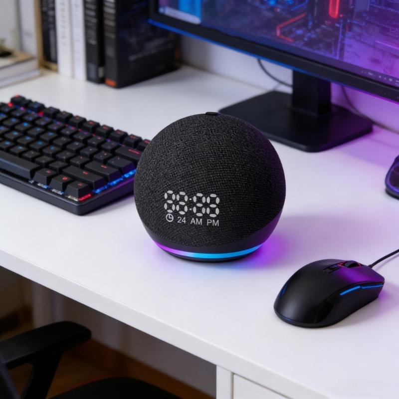 Compactly Bluetooth-compatible Speaker With Builts In Clock LED Lights For Home Office Outdoor Use HiFi Bass Sound Box