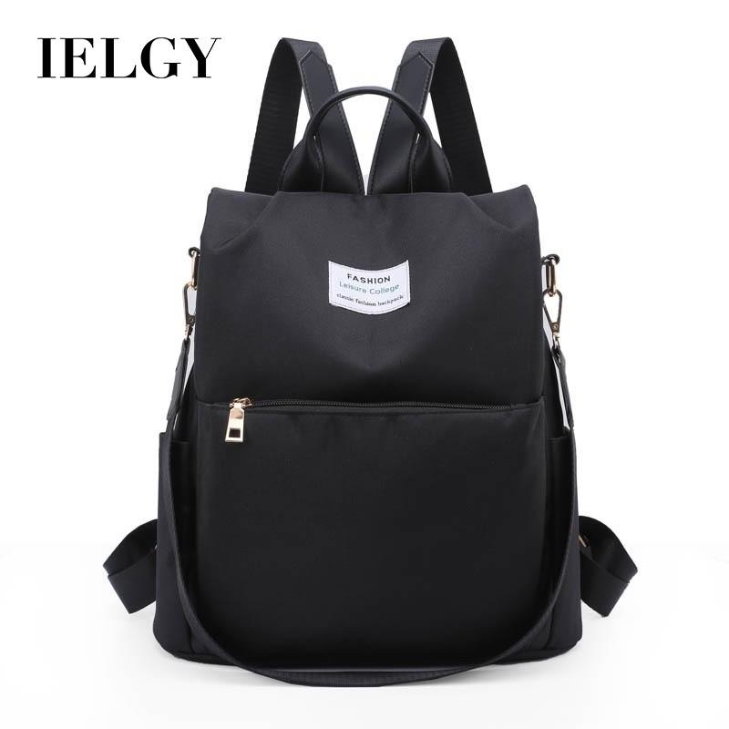 IELGY women s bag versatile large-capacity printed zipper elegant simple shoulders waterproof Korean version
