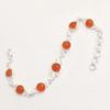 Natural Carnelian Handmade Bracelet 925 Sterling Silver Women Jewelry