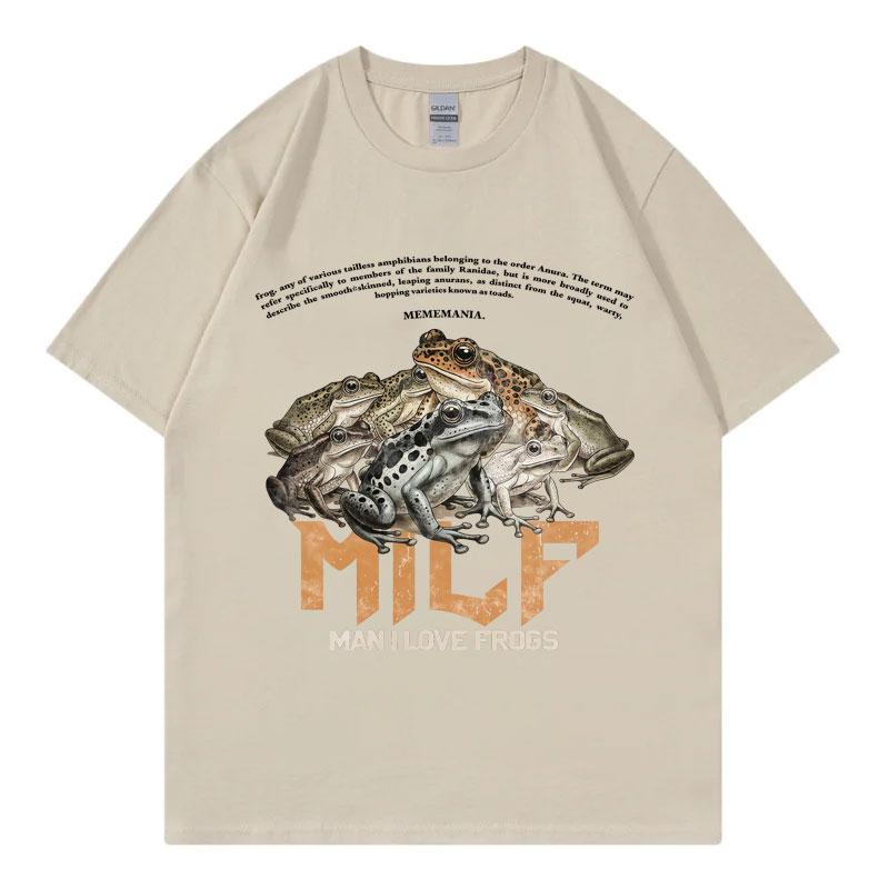 Man I Love Frogs Funny Meme Graphic T Shirts Mens Women Vintage Fashion Short Sleeve T Shirt Summer Casual Loose Cotton Tshirt