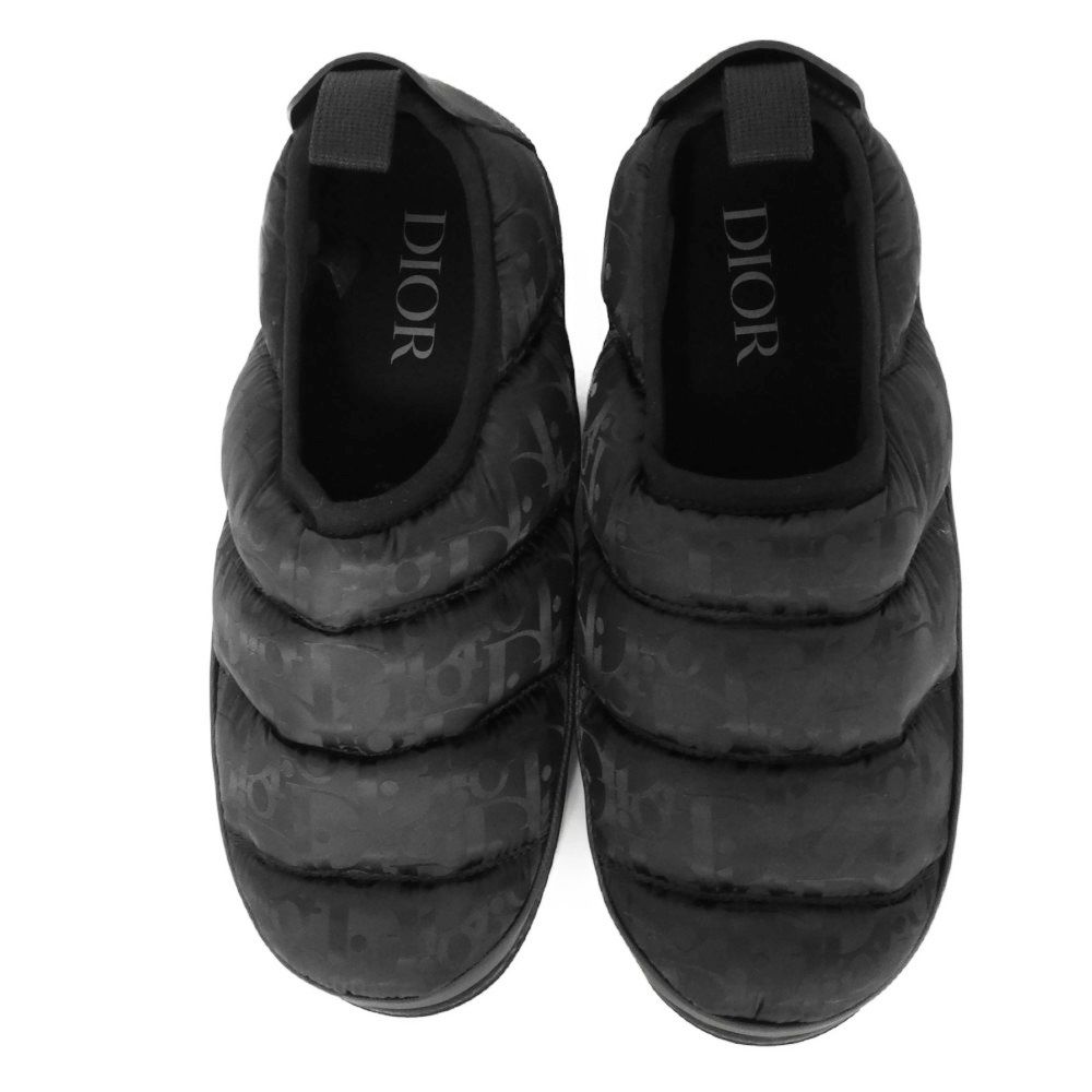 Used 10656 Snow Slippers 3SA089ZHN_H969 7897 40 All-Over Logo Calfskin Rubber 9.8" Oblique Quilted Nylon Black Men's