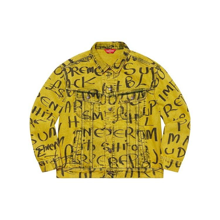 Supreme Black Ark Denim Trucker Jacket 'Yellow Black' Men's SUP-FW20-202