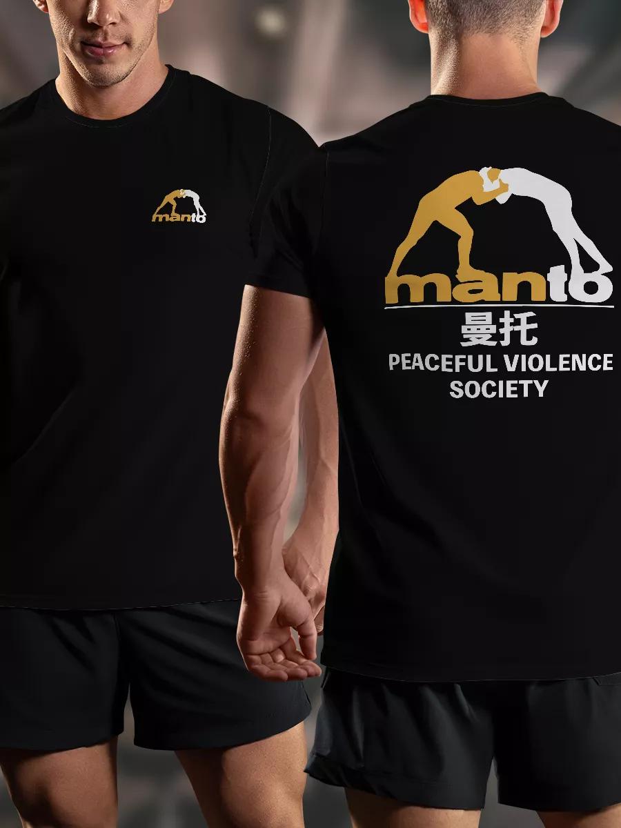 Свободная хлопковая футболка с принтом Manto XL