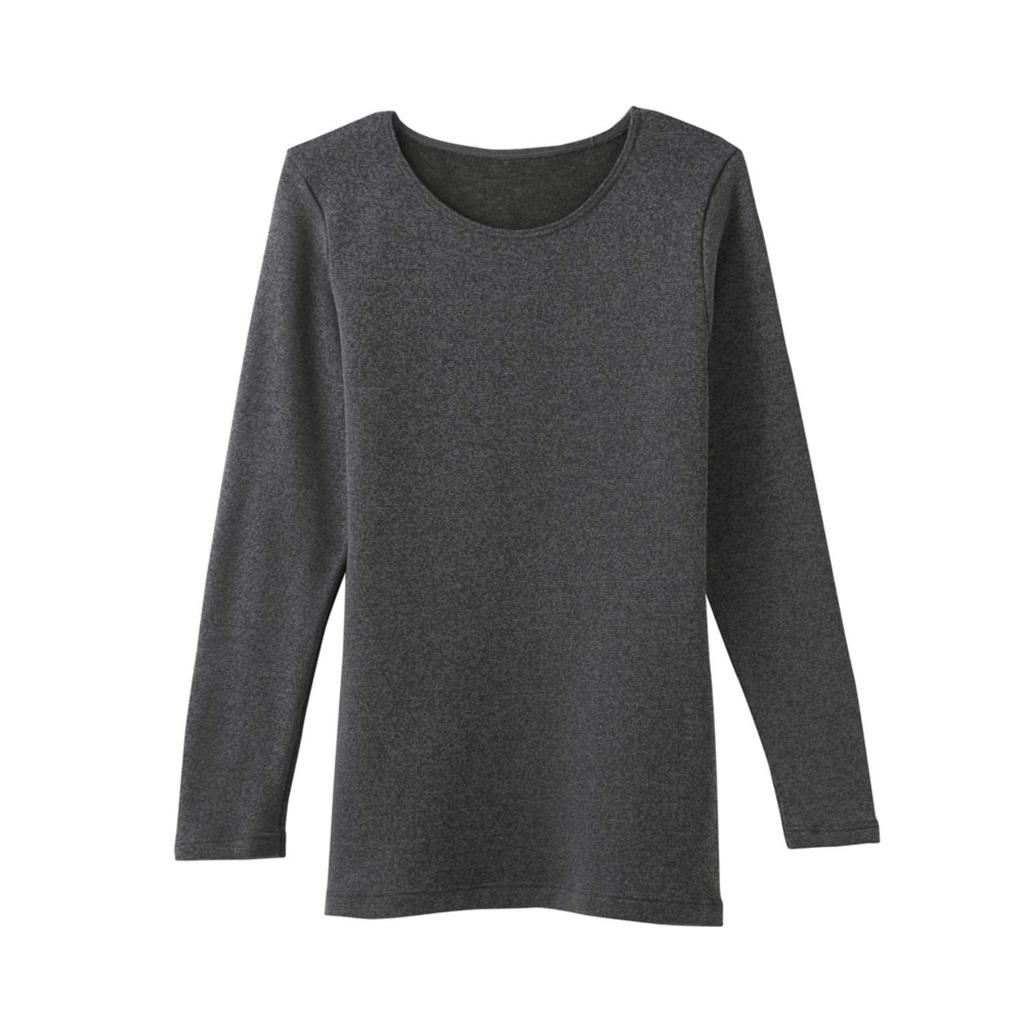 Gunze MH5646 Hot Magic Inner Cold Made in New Black Size L Women's Shirt, Weather-Proof, 3/4 Sleeve, Japan, Moccasin,