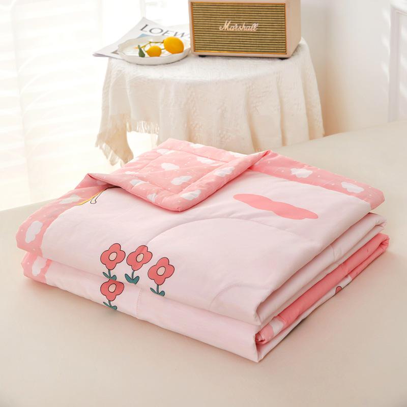 Summer Cool Cotton Quilt: Lightweight, Printed, for Double or Single Bedding