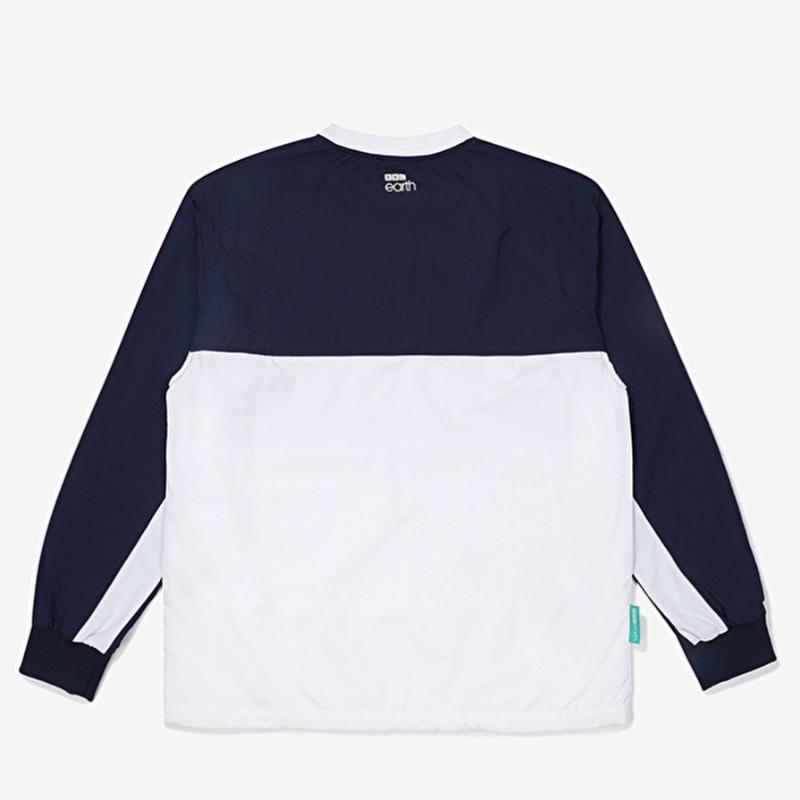 Colorblock Lightweight Woven Sweatshirt  Blue 