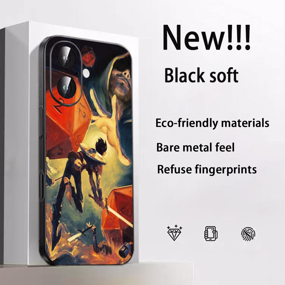 Dungeons Dragons dnd cool game Phone Case For iPhone 17 16 e 15 14 13 12 Plus Mini Pro Max Soft black Shockproof Cover