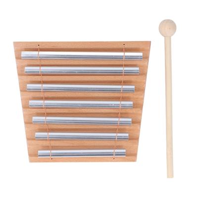 7 Tones Hand Chime with Mallet Metal Tubes Wood Chime Percussion Musical Instrument for Meditation