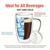 1Pcs 80-450ML Double Coffee Glasses Double Insulated Glass Cups For Hot & Cold Coffee Milk Transparent Mug With Handle Glasses