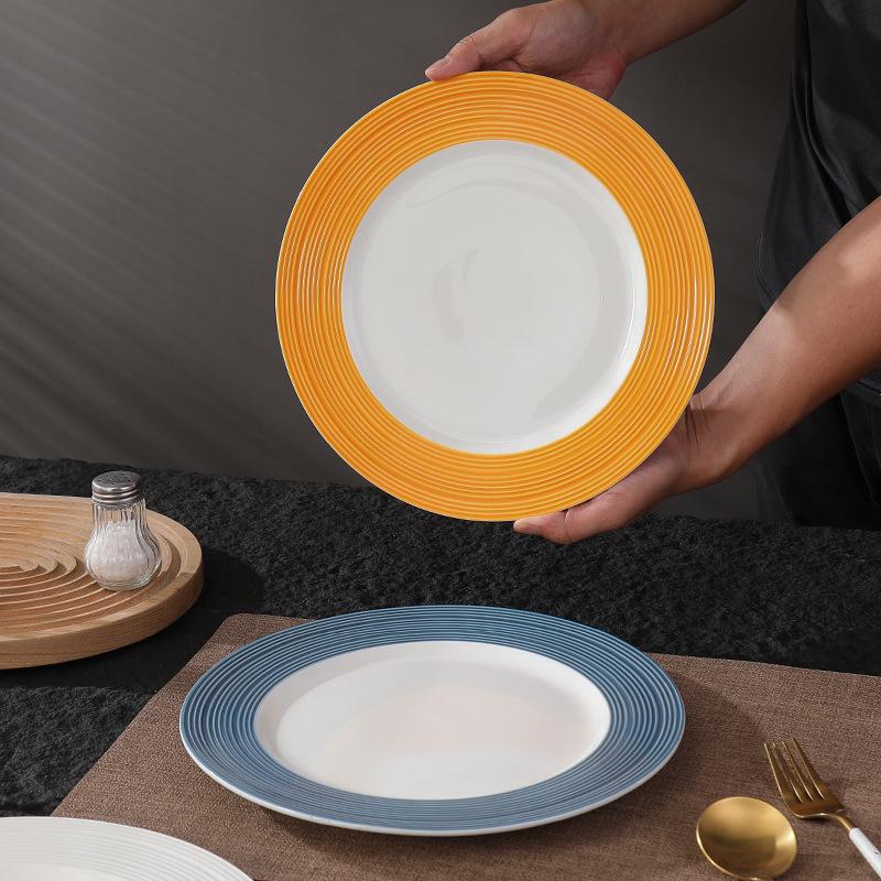 Luxuriöser geprägter Keramikteller für Steak & Pasta