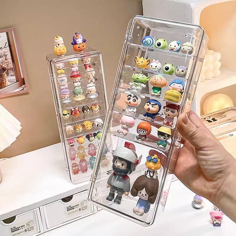 Acrylic Mini Figure Blind Box Display Stand Dustproof Transparent Storage Box Desktop Ornaments Small Toy Car Model Display Case