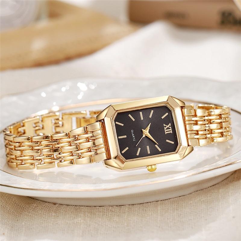 New Light Luxury Steel Band Fashion Simple Square Quartz Wristwatch for Women