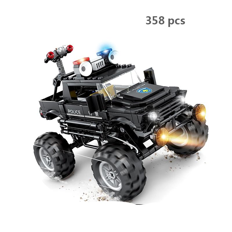 City SWAT Team Police Truck Car Panzer Tank Building Blocks Brick Police Station Figures Arme Model Educational Toys