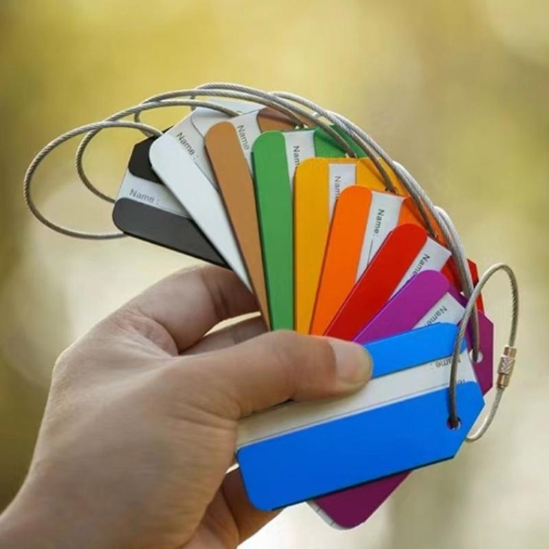 7 Pieces Practical Aluminum Alloy Luggage Labels With Privacy Protection And Wear Resistant Design Suitcase Identifier