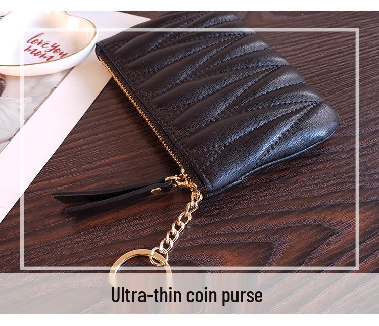 Women's Genuine Leather Mini Wallet with Zipper - 2025 Style