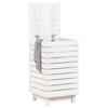Vidaxl Laundry Basket, White, 44X44X76 Cm, Solid Pine Wood