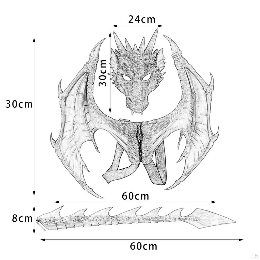 Children Dragon Wing Costume Dinosaur Tail Mask Set Kids Party Costumes Accessory