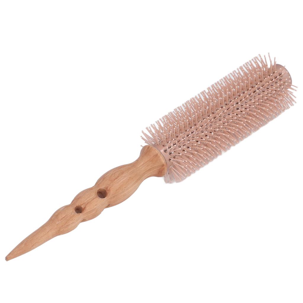 Aluminum Round Brush Styling Pointy Tail Beech Wooden Blow Drying Roller Comb For Hair Salon