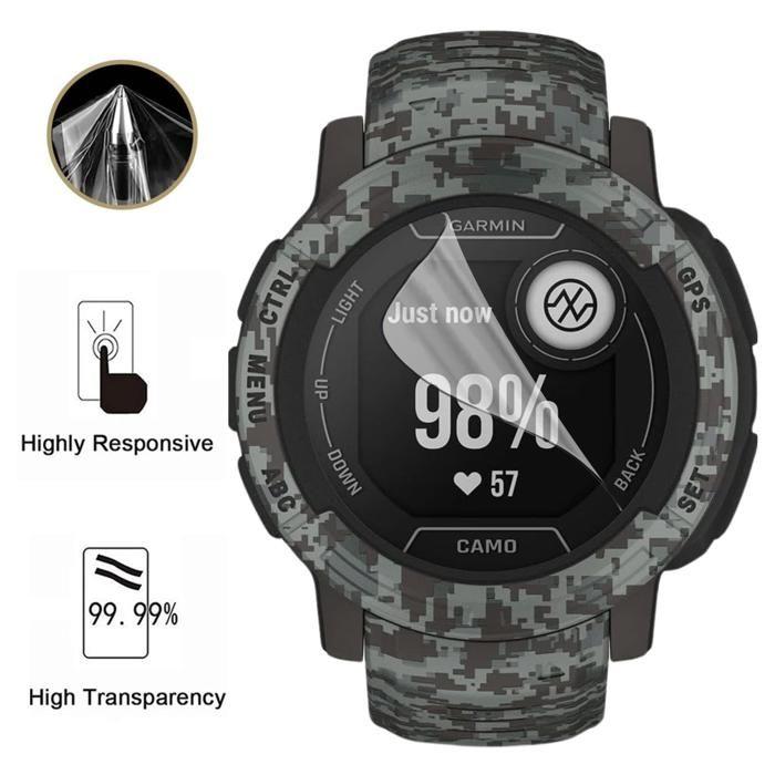 Protector de ecran pentru Garmin Instinct 2 Ediție Camuflaj - 45mm [Pachet 6] Folie Protectoare din Plastic Rezistentă Ultra Subțire Phonillico