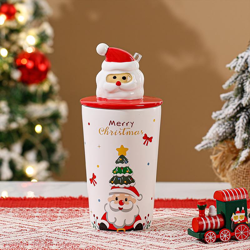 High-End Ceramic Christmas Mug: Practical Holiday Souvenir and Gift 401-500ml
