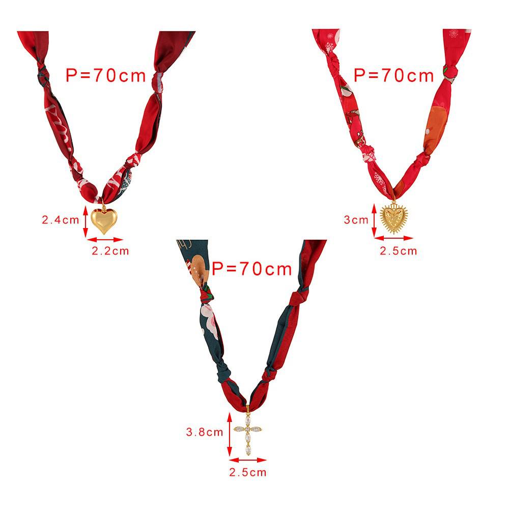 Cross-Border Love Heart Copper Beaded Necklace for Girls & Women - Christmas Collection