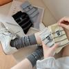 Casual Mid-Leg Socks Embroidered High-Value Striped Bear Korean Socks