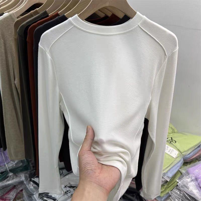 

Женская облегающая хлопковая футболка с длинным рукавом и узором «в ёлочку» — универсальная, стильная и модная на весну, осень и зиму 4XL