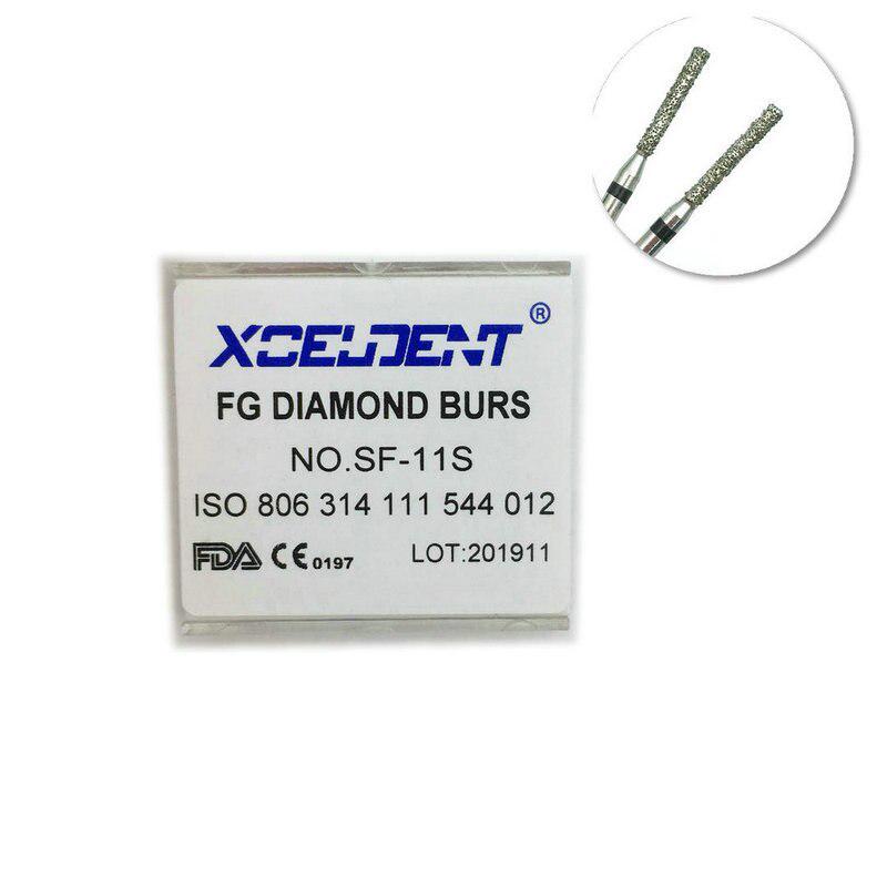 10pcs Dental Diamond Burs Drill Polishing Smoothing Whitening Super Coarse FG 1.6mm For High Speed Handpiece SF-11S