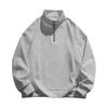 Yousheng Men Sweatshirt Half Zipper Stand Collar Long Sleeves Solid Color Pullover Mid Length Sport Casual Top Lightweight Clothes for Travel Office