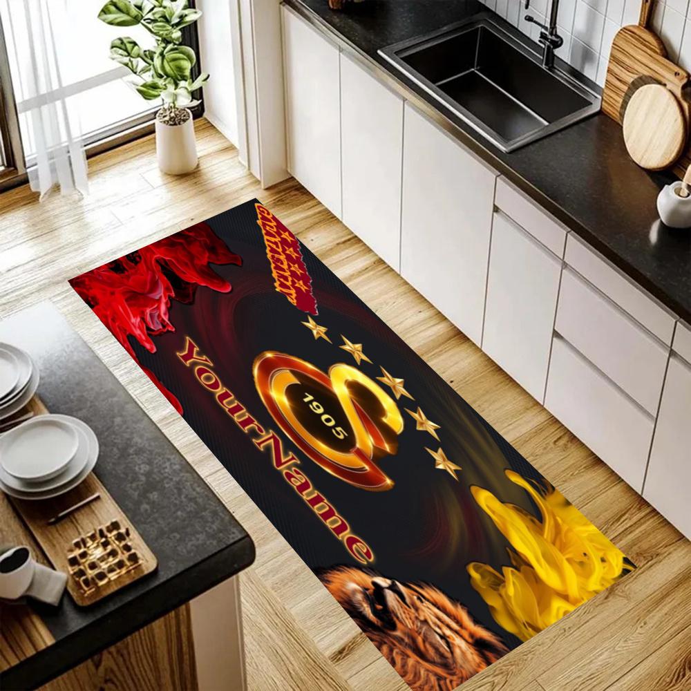 Galatasaray1 Customize Your Name Kitchen Floor Mat Nonslip Carpet Doormat Suitable For Living Room Kitchen And Bathroom Home Decor