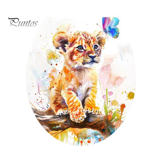 

Наклейка на унитаз с изображением тигра-бабочки, водонепроницаемая, съемная, самоклеящаяся, из ПВХ, для гостиной, ванной комнаты, настенное искусство, маленькая картина с тигром, крышка сиденья унитаза Tiger