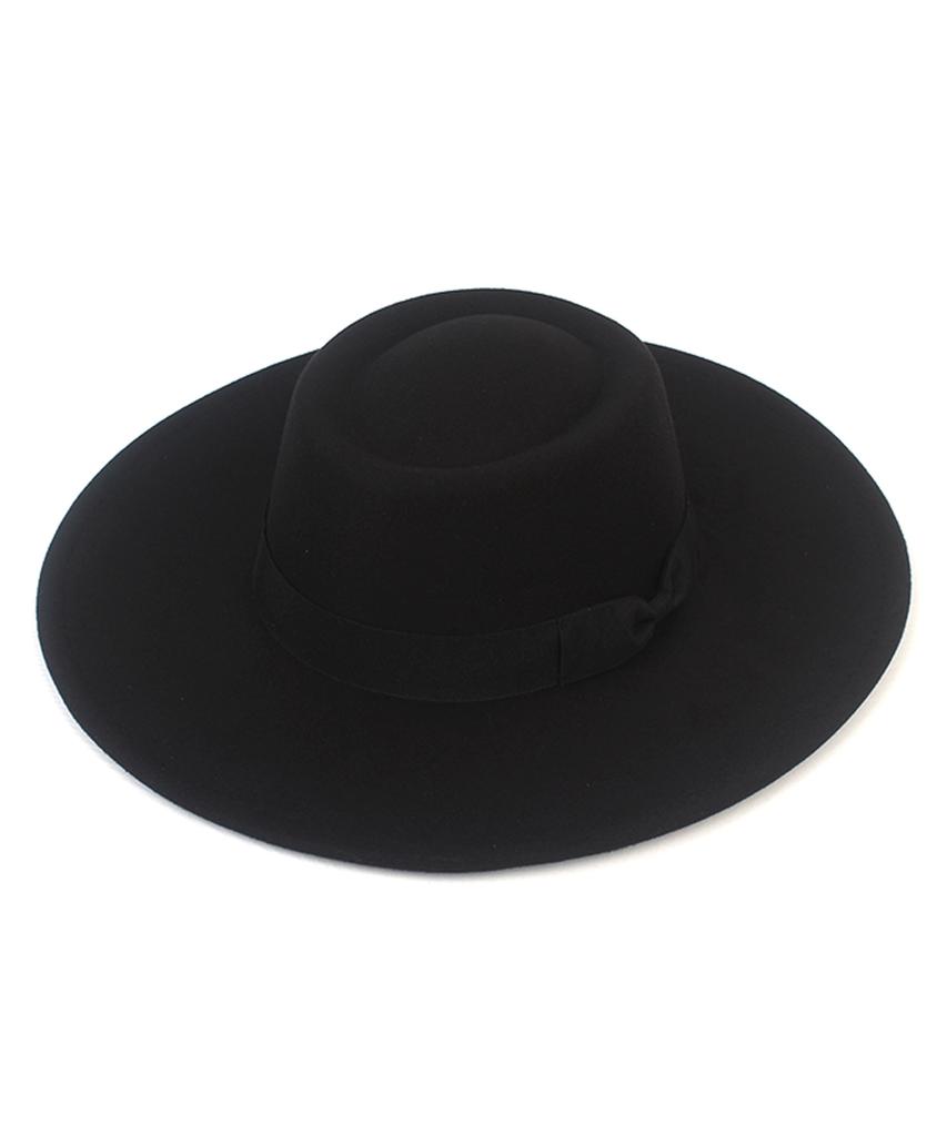 Yunibeosyeolkemiseuteuli Czarna Wstążka Wełniana Długa Fedora
