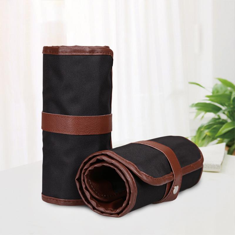 36/48 Holes Wrap Roll Up Pencil Bag Pen Case Holder Storage Writing Supplies Stationery Supplies Cosmetic Bag Pencil Pouch