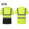 Men Reflective Clothes O-Neck Short Sleeve High Visibility T-Shirt with Mesh Panels Industrial Workwear