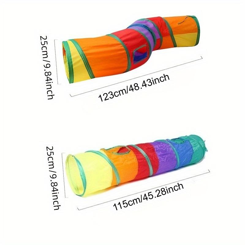 Skládací tunel pro kočky ve tvaru S - Interaktivní hrací tunel s úložnou taškou, Vícebarevný design pro kočky, malé psy, fretky a králíky, Hračka tunel pro kočky
