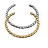 Bracelet Ouvert Torsadé en Acier Inoxydable Motif Vague - Forme en C Polyvalente en Acier Titane pour Femmes
