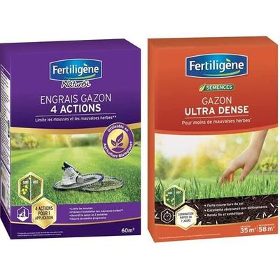FERTILIGENE Lawn Fertilizer 4 Actions, 2.45kg, 60m² Ultra Dense Lawn, 35m²19