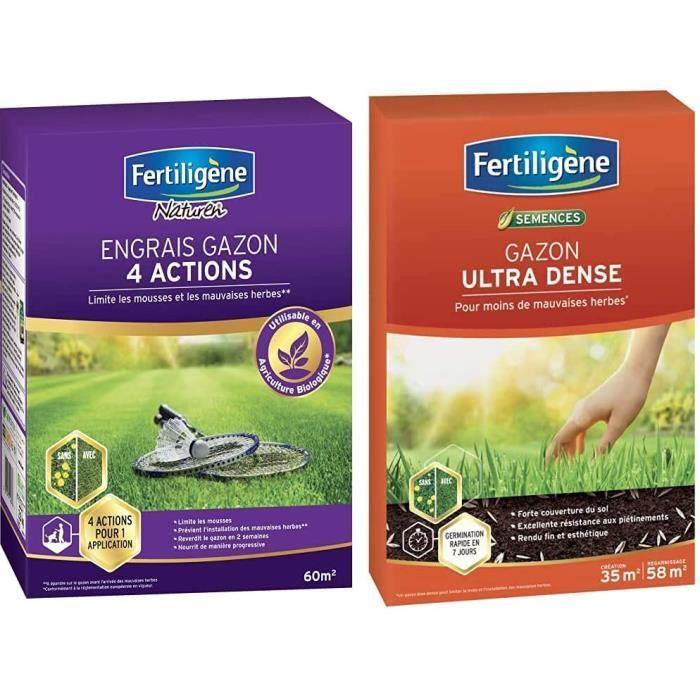 FERTILIGENE Engrais Gazon 4 Actions, 2,45kg, 60m² Gazon Ultra Dense, 35m²19