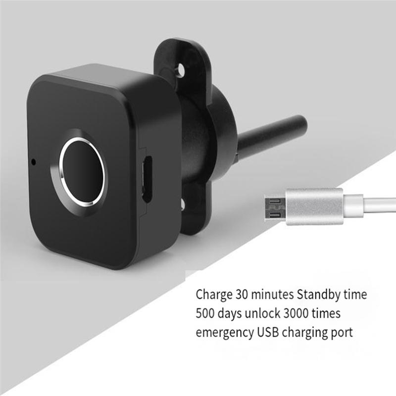 

CYCLI-Smart Fingerprint Cabinet Lock-Keyless Black Biometric Lock For Anti-Theft Security,Suitable For Doors,Drawers,Wardrobes