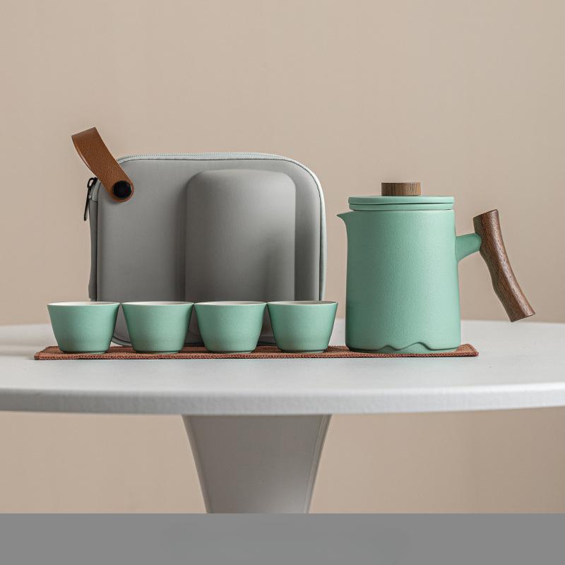 Ceramic Portable Kuaike Cup Camping Kung Fu TeaPot Tea Cup Travel Tea Set Outdoor Drinking Equipment Teaware Sets