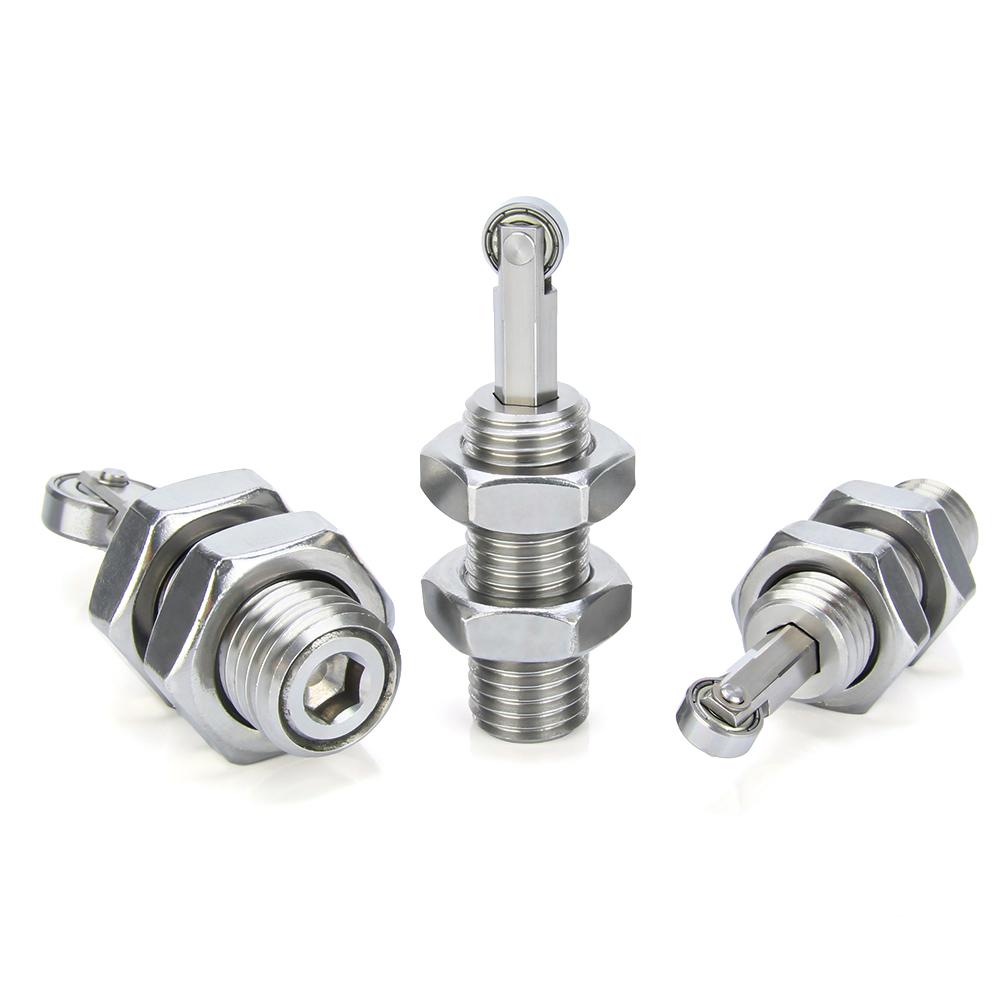 Thread M16 M20 Ball Roller SUJ2/SUS440C Long Stroke Roller Bearing Bolt Type Roller Plunger With Two Nuts