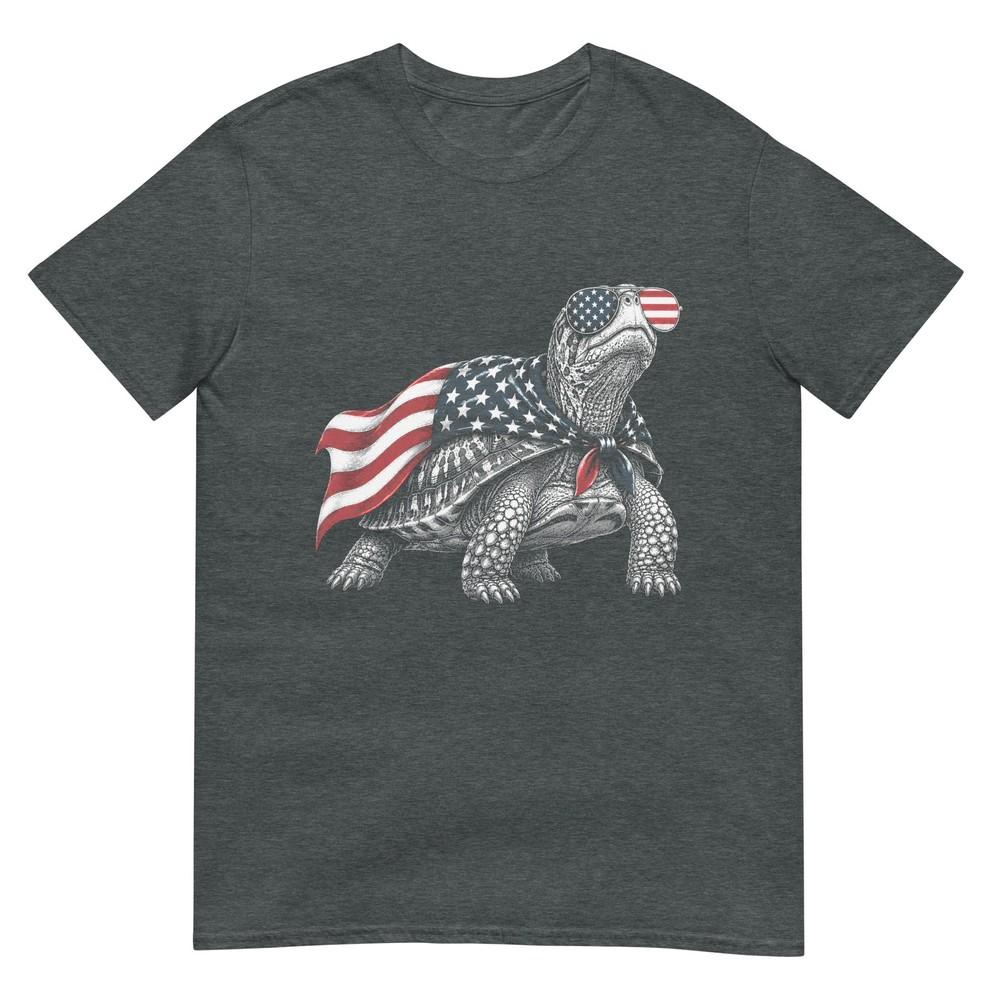 Eastern Box Turtle 4th Of July Us American Flag Patriotic Tshirt