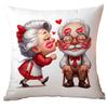 New Valentine's Day Pillow Cover Fun Watercolor Valentine's Day Old Couple Push Cover Home Cushion Cover