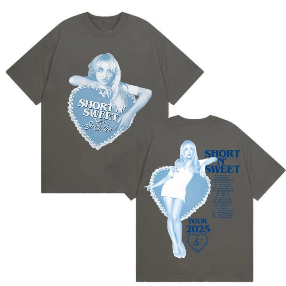 Sabrina Carpenter Tour 2025 Print TShirt Short N Sweet Aesthetic Clothing Mens Womens Tshirts Summer Cotton Tops T Shirts